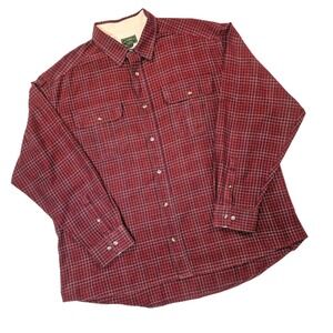Filson Mens 2XL Scout Flannel Shirt Red Plaid Button Workwear Outdoor